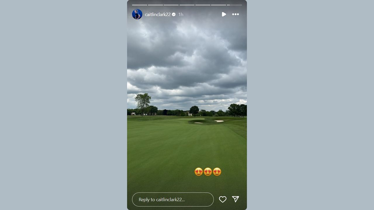 Caitlin Clark shares a snap of a golf course on her IG story. (Credits: @caitlinclark22/Instagram)